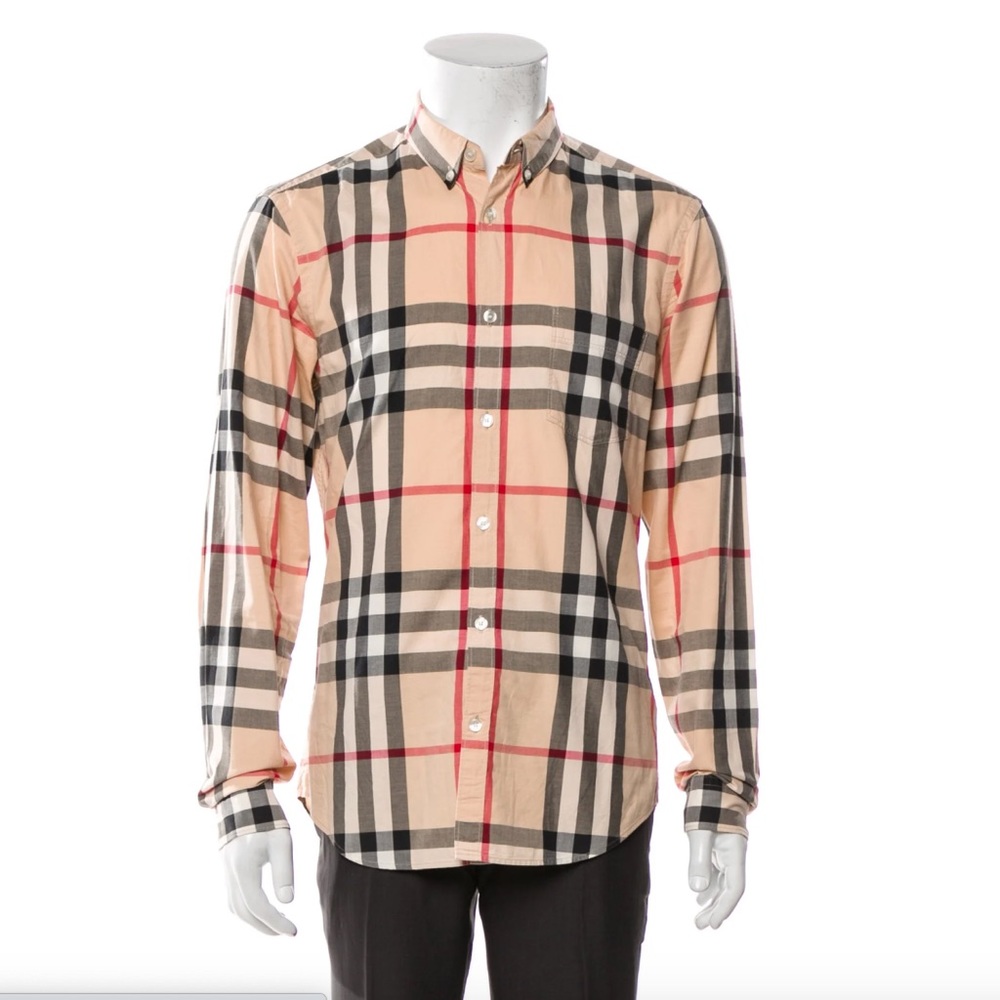 NEVER WORN Men’s Burberry Brit House Check Pattern Long Sleeve Dress Shirt